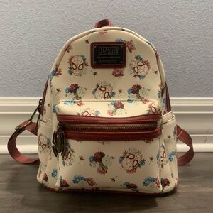 Loungefly Marvel Spiderman Floral Mini Backpack